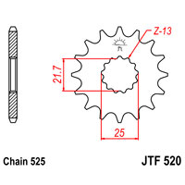 JT JT Gear Box Sprockets G/B 520-14 KAW (564)